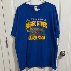 Royal Blue Maine Canoe Race T-Shirt Size 2XL